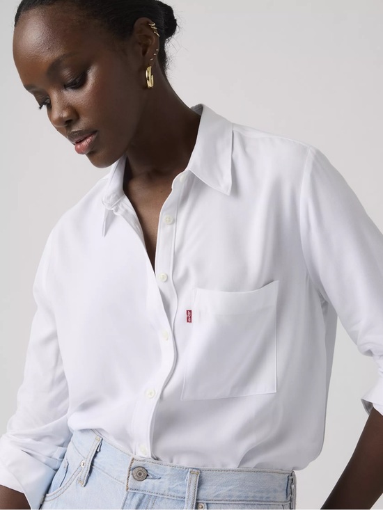 Levi's Tops - Levi's Preppy White Button Down Utility Shirt with Pocket Size L
